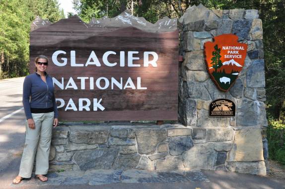Entrando no Glacier National Park, em Montana, nos Estados Unidos
